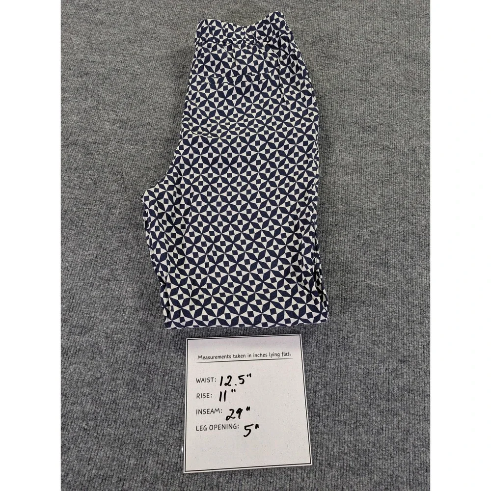 Boden WM413 Navy White Geometric Viscose Joggers Pants US 4R UK 8R